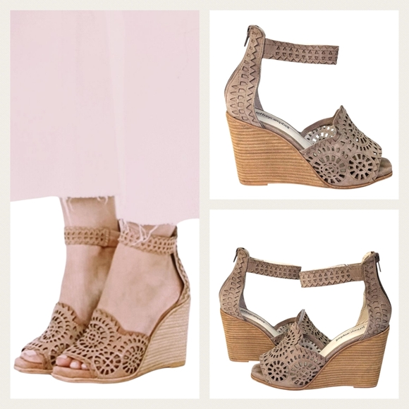 Jeffrey Campbell Del Sol Suede Sandals EUC $169 Size 6.5    S3458 - Picture 1 of 11